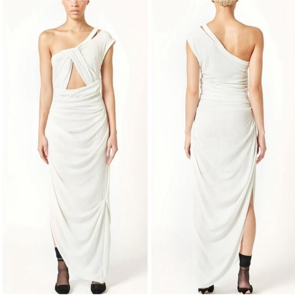 NWT Elena Velez Sz 8 Twisted Chemise Dress White